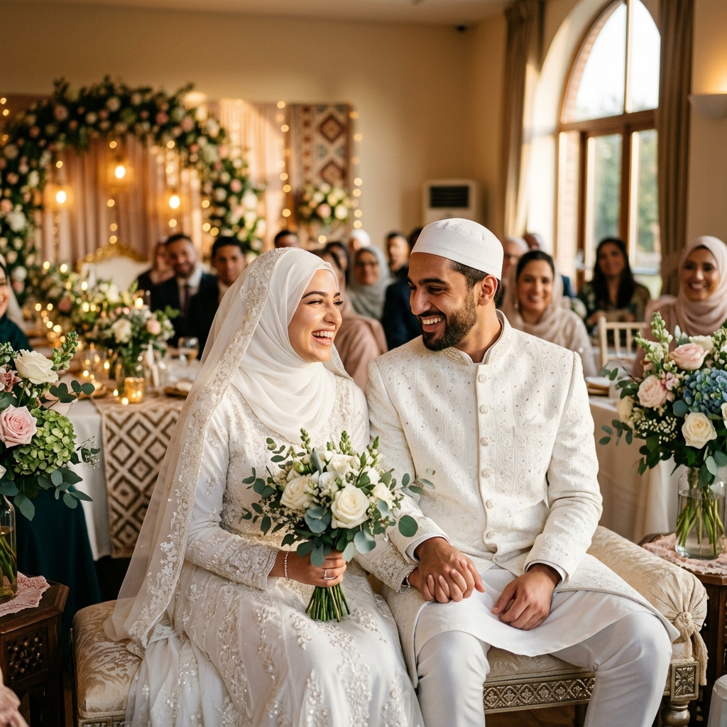 Nikah couple - joyful ceremony moment